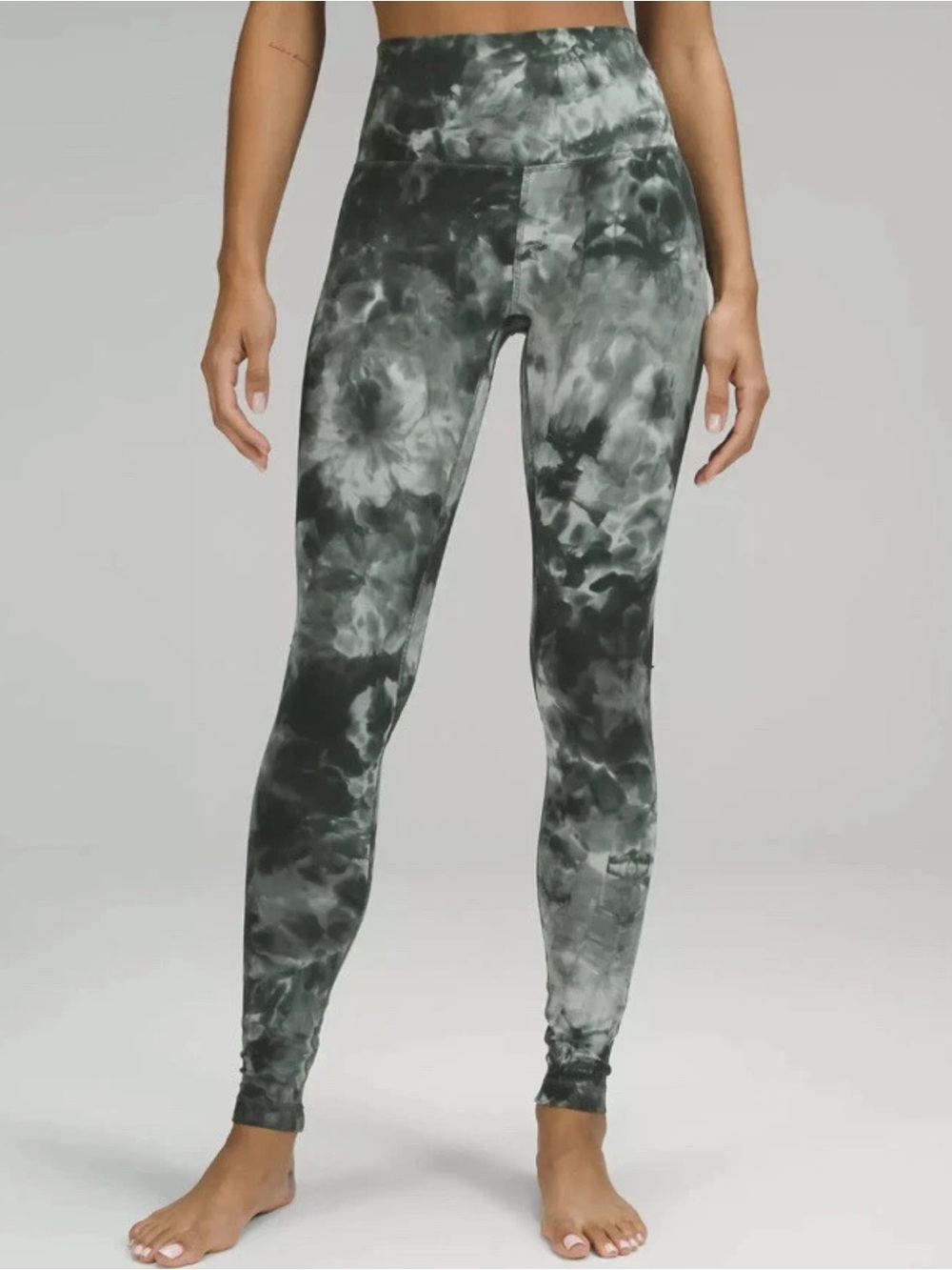 lululemon athletica Green/Black Tie-Dye High-Rise Leggings